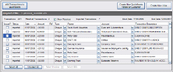 Review transactions in export file