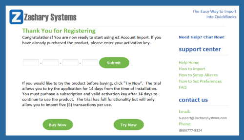 Product Activation Window