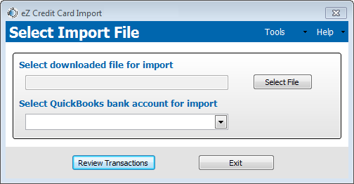 Select Import File Window