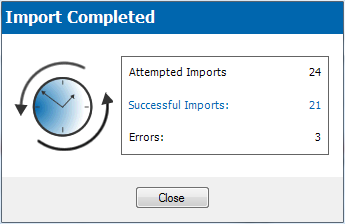 Importing Transactions Window