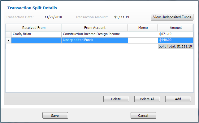 Split Transactions