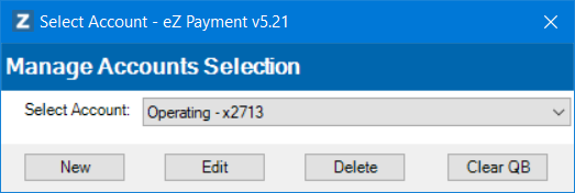 Select Account ACH For QuickBooks | eZ Payment Support